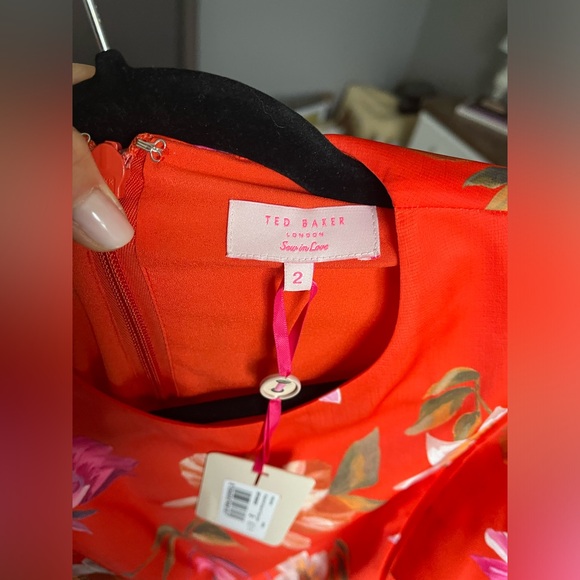 Satin Silk Ted Baker Floral Dress - Picture 5 of 6